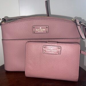 Kate Spade Grove Street Millie and Wallet Set. Color: Dusty Peony